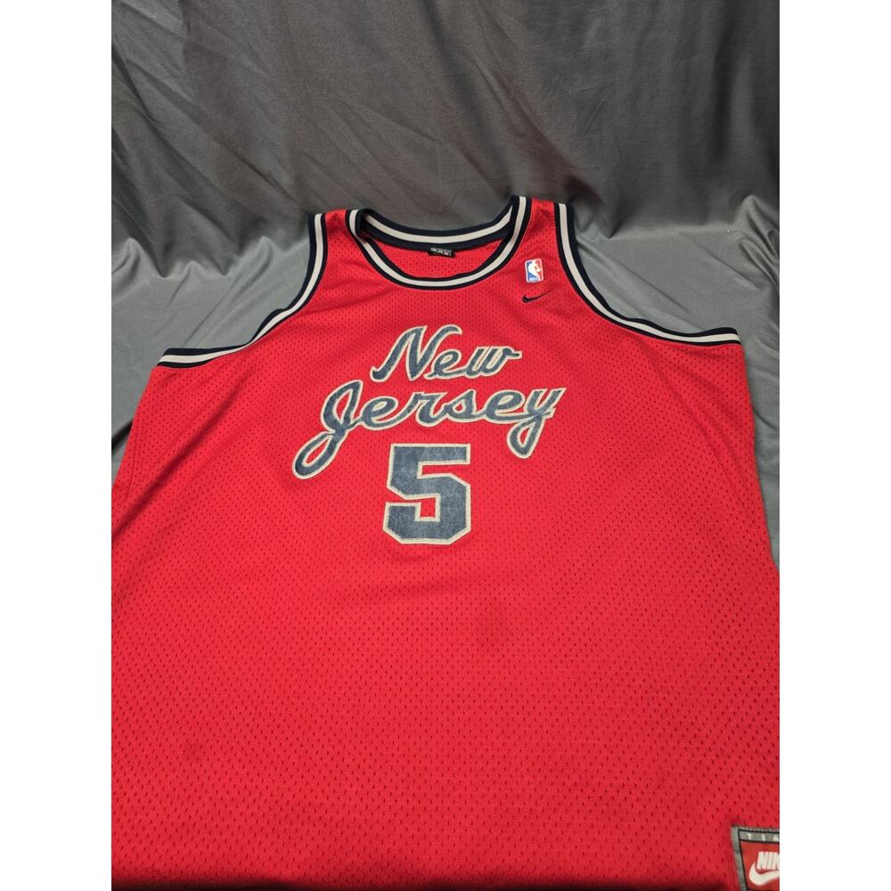 Vintage New Jersey Nets Jersey Mens 3XL Red NBA Basketball Jason Kidd Nike 2000s